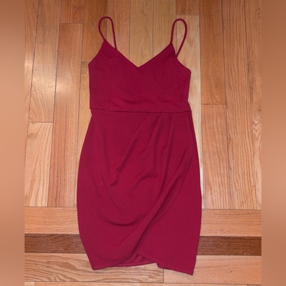 Lulu's Burgundy Mini Dress - Picture 2 of 5